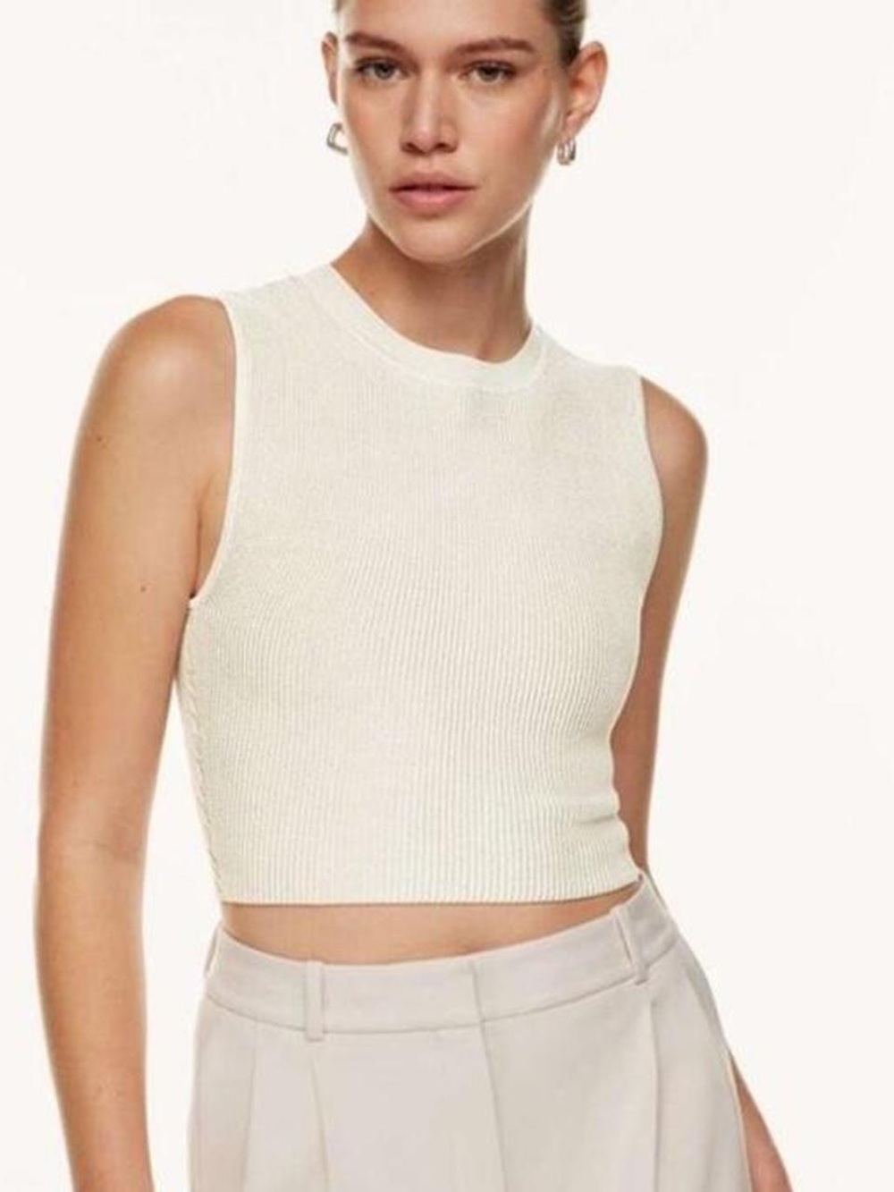 Babaton Beige Sculpt Knit Muscle Tee 257-8